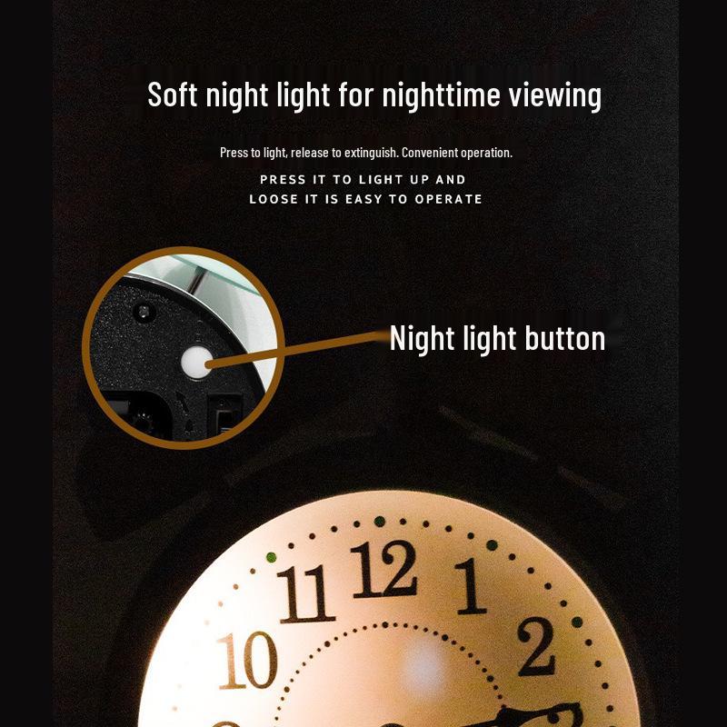 4" Silent Metal Alarm Clock with Light & Customizable Logo for Kids/Students