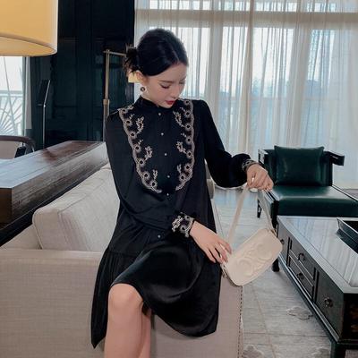 JK&JS New Chinese Style A-line Shirt Dress