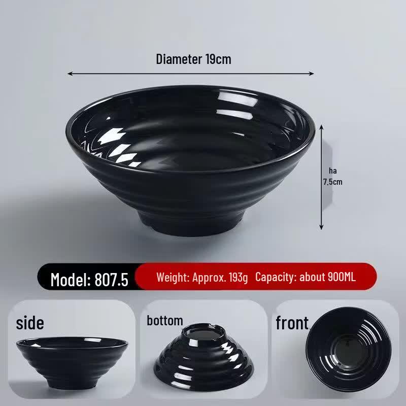 Bo Zhen Jiang Chu A5 Melamine Noodle Bowls (10-Pack)