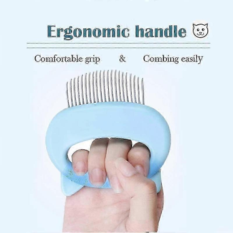 Pet Hair Removal Massaging Shell Comb, to Remove Matted Tangled Hair For Cat/Dog/Bunny (Bl LQO