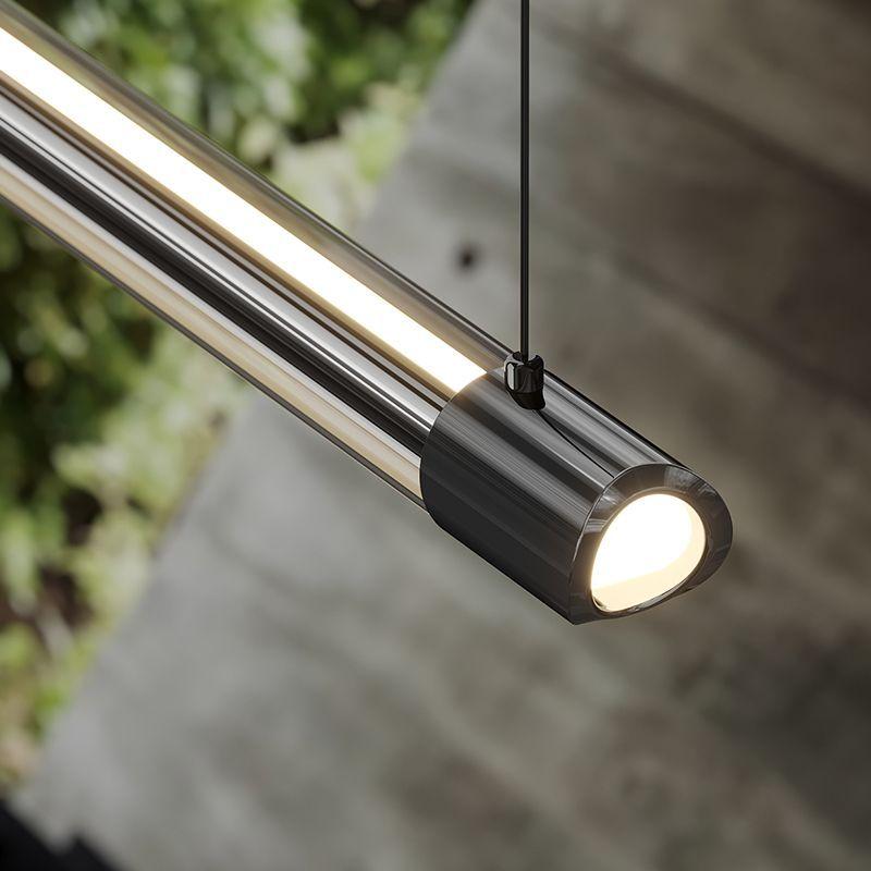 Italian Minimalist High-end Creative Dining Table Lamp Eye Protection Straight Bar Desk Lamp Pendant Light