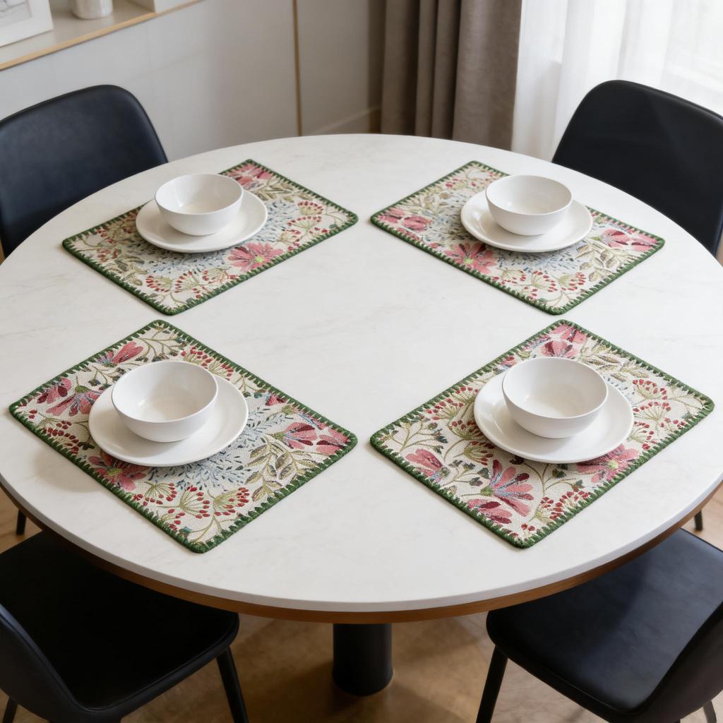 Washable Cotton Linen Table Mats 12 X 18 Inch Table Protector Dining Room Kitchen Party Wedding Festival Home Restaurant Decoration Placemats
