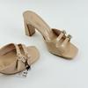 Fashion Shoes Slippers Heels Luxury Slides Square Toe Slipers Women Jelly Flip Flops High Designer Block 2025 Glitter Scandals Crystal P