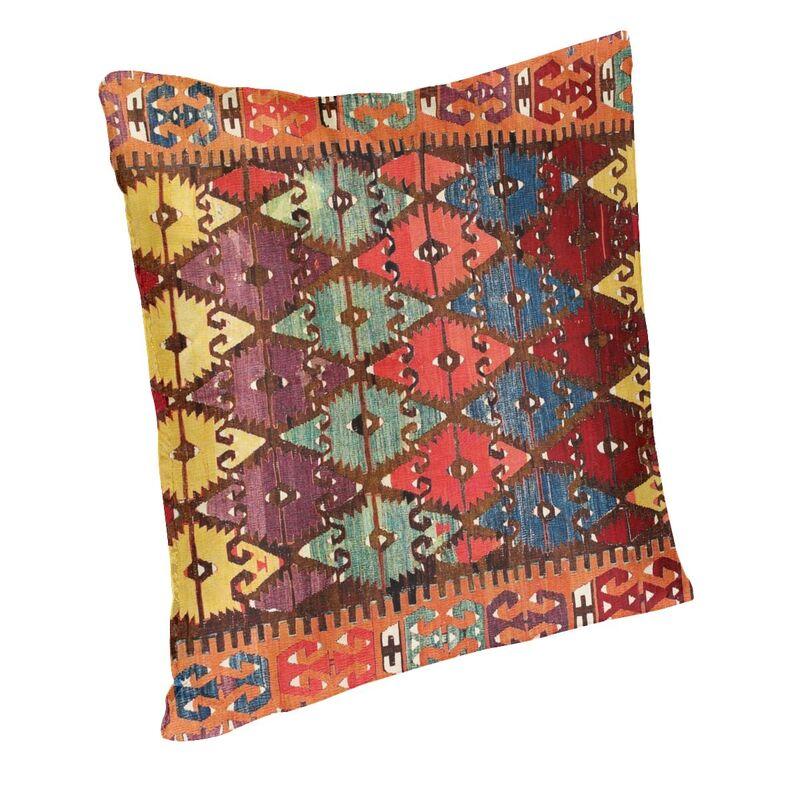 Aksaray Antique Turkish Kilim Square Pillow Cover Decoration Boho Bohemian Ethnic Persian Tribal Cushion Cover Throw Pillow