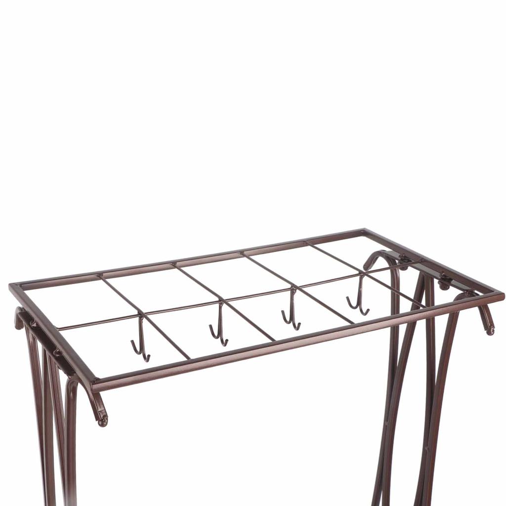Umbrella Storage Rack Iron with Drip Tray 10 Holes 8 Hooks Umbrella Rack Stand for Home Hotel Lobby
