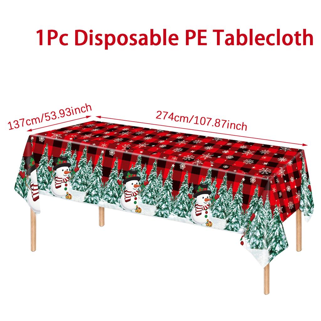 Christmas Plastic Tablecloth Merry Christmas Decorations For Home Table 2026 Navidad Noel Xmas Decor Happy New Year Gift 2026