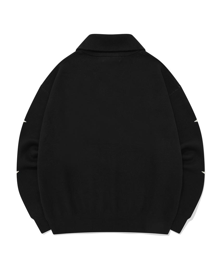 FALLETT Rock Band Half Zip Knit Black