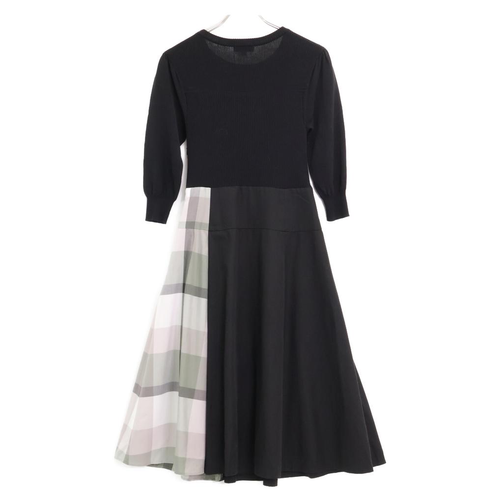 BLUE LABEL CRESTBRIDGE [22nd Year Production] 55J56-726-09 Softy Twill Knit Combination Dress 36 blackUsed