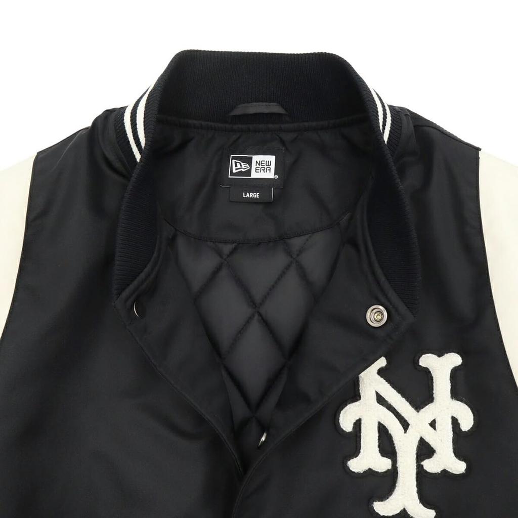 New Era MLB Cooperstown Varsity Size Nylon Neymetco Black Jacket, Black, M, Varsity,