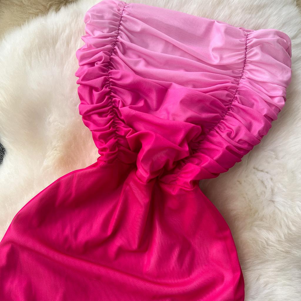 Gradient Sexy šaty bez ramínek bez záda skládací dámské bez rukávů bez zad Elegantní Slim Fit bodycon letní šaty Elegantní večerní oblečení