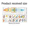 Cartoon Planets Rocket Height Chart Wall Sticker Self-Adhesive Removable for Kids Room Nursery Home Decor