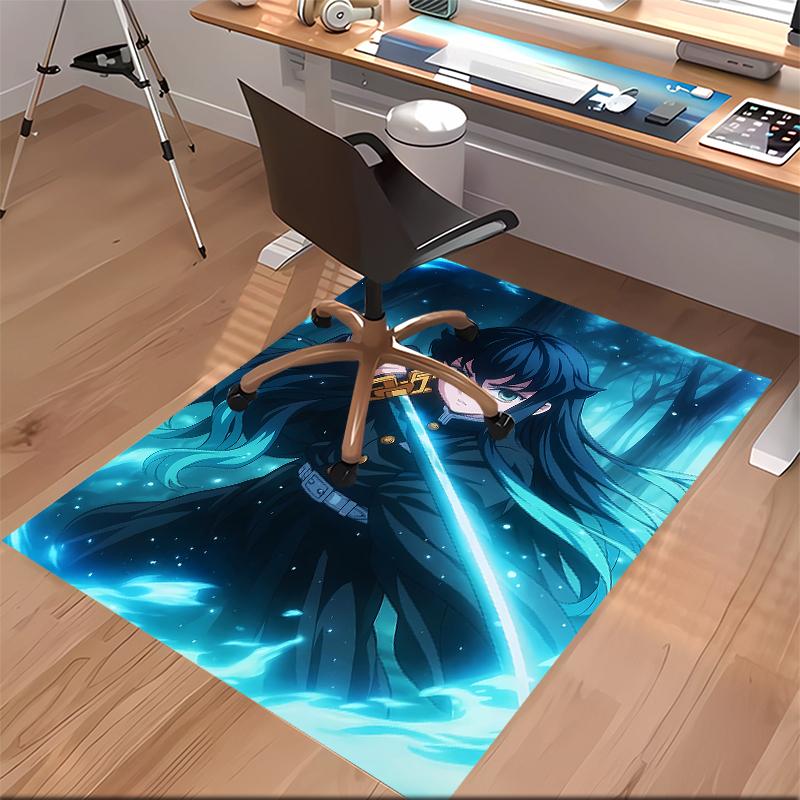 Nezuko Demon Slayer Muichiro Tokito Printed Absorbent Washable Carpet, Non-Slip Bathroom Mats, Kitchen Rugs, Yoga Mat,Living Room Entrance, Camping Pi