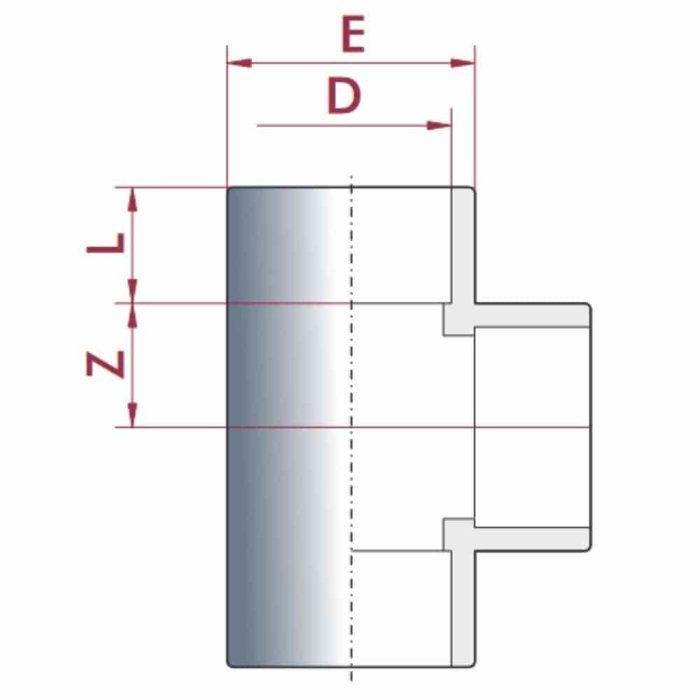 PVC Tee Equal Socket 25mm PN16 - Robust Plumbing Fitting
