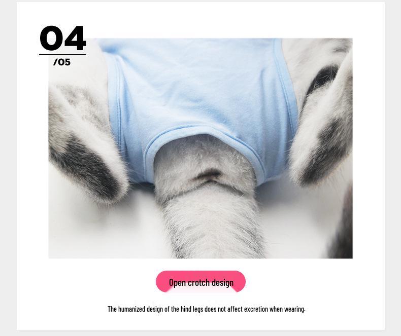 Breathable Cat Recovery Suit: Elastic, Anti-Lick Sterilization & Weaning Garment for Female Cats
