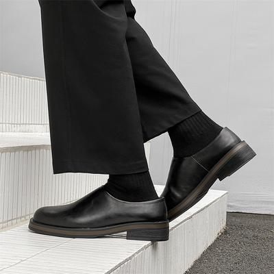 Britischer Stil Klassische Lässige Ledersandalen Herren Bequem Outdoor Geschlossene Zehenpartie Halbschuhe Dicke Sohle Rutschfest Laufschuhe