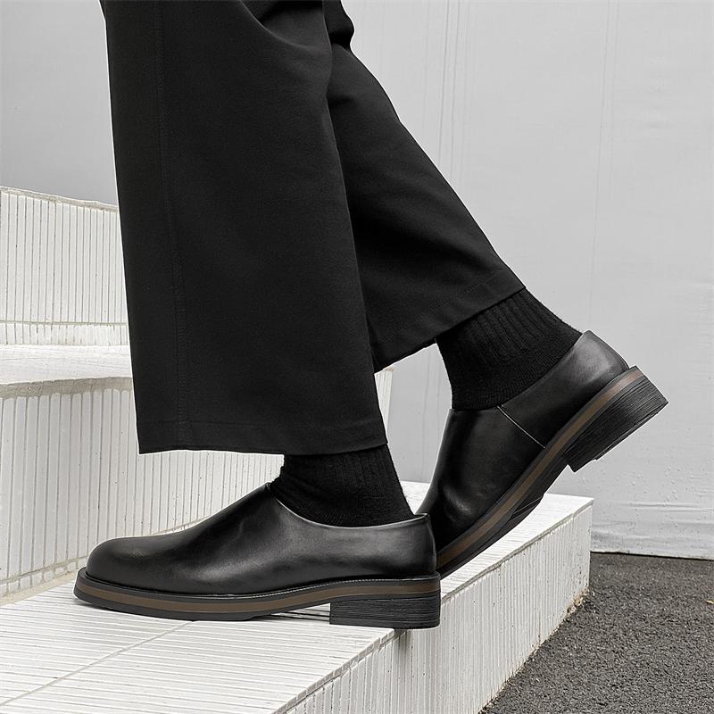 Fashion Fashionable Men's Casual Shoes Half-drag Thick-soled Commuter Boken Shoe Outdoor One-step Insole Height - Increasing Lazy Shoes