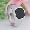 Square Retro Black Rings Silver Black Glass Stone Rings Black Stone Square Ring  Funerals