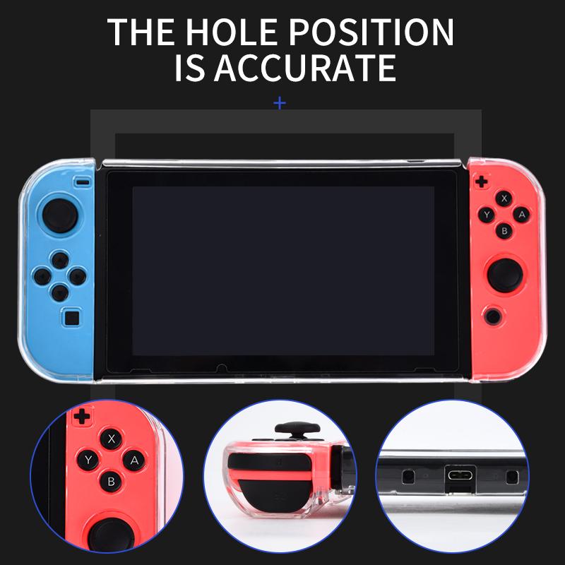 Transparent Protective Case with Scratch Protection for Handheld Game Console Clear Hard Cover for Switch