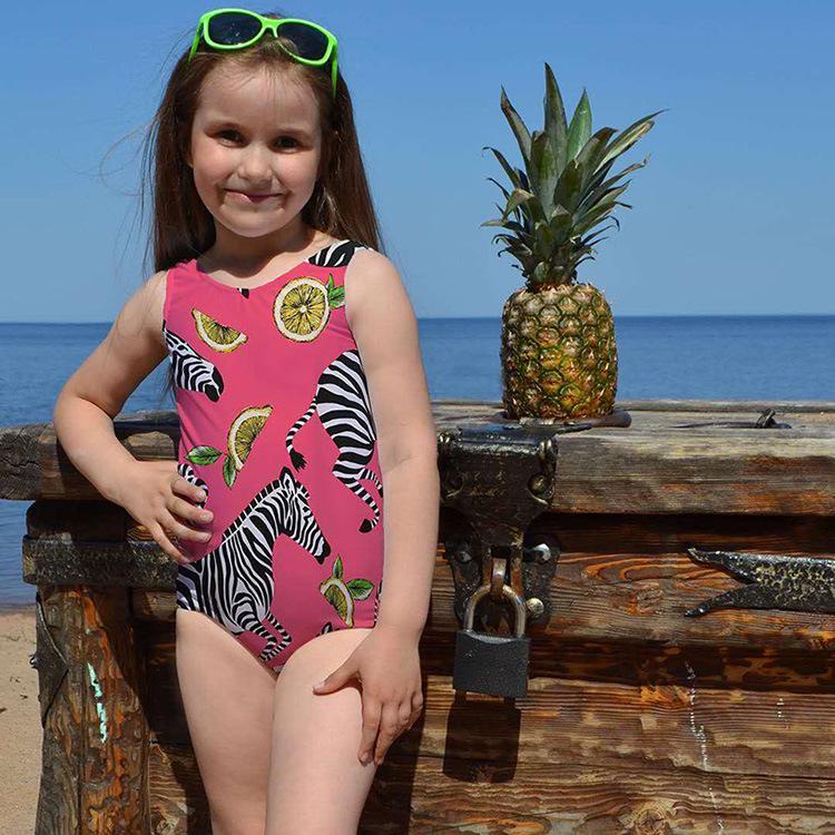 Infant Girls' Long-Sleeve Sun Protection Swimsuit (Ages 0-8)