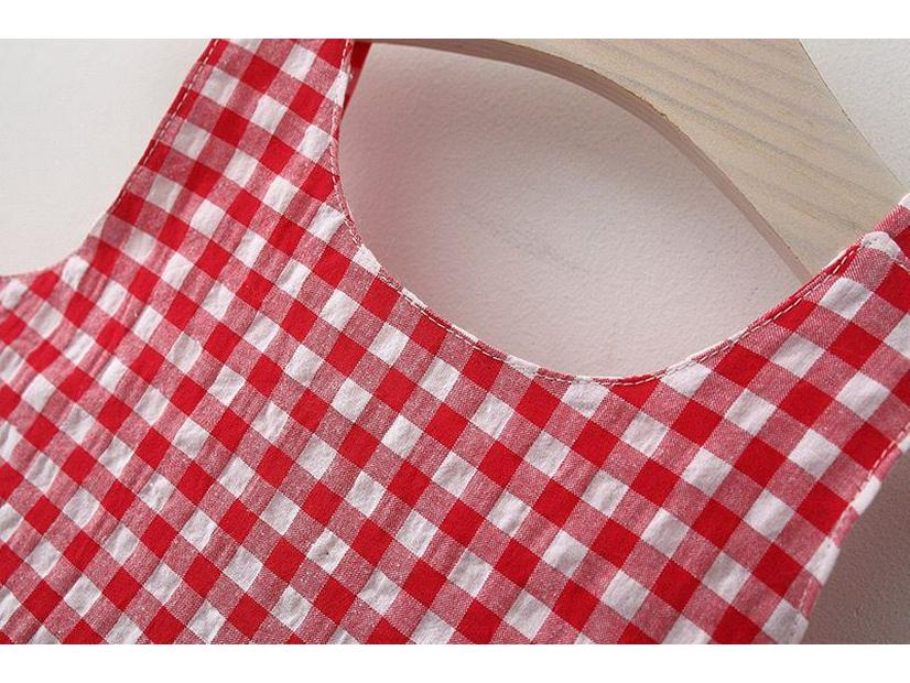 Girls' Plaid Cotton Sundress - 2022 Summer Edition