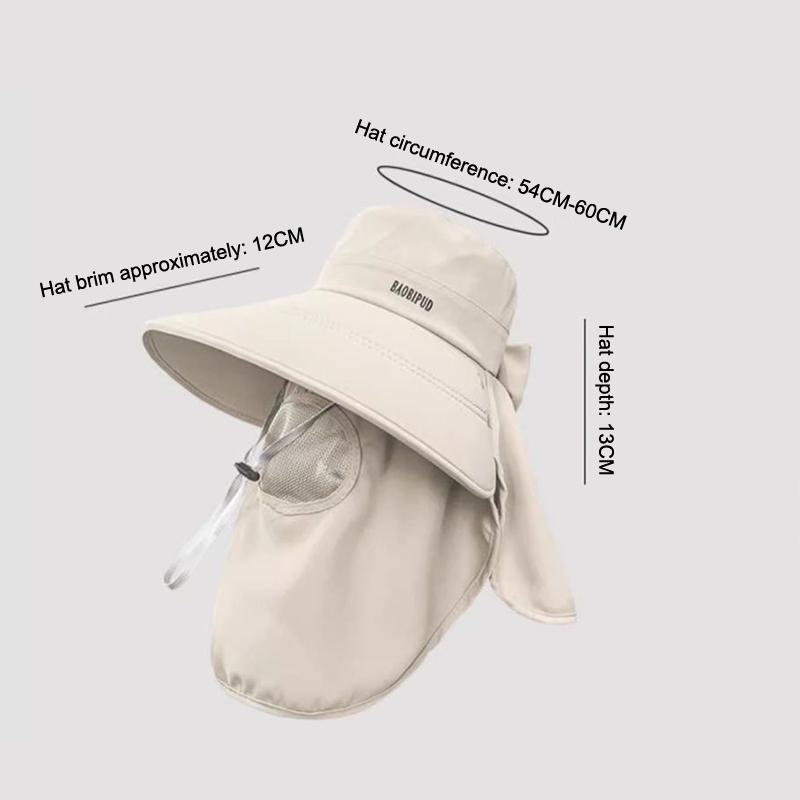 Wide Brim Foldable Shawl Hat Anti Uv Adjustable Integrated Face Mask Fisherman Hat Large Brim Sun Hat Tea Picking Hat Summer