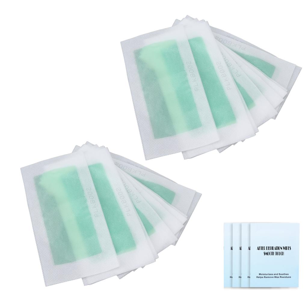 40pcs Wax Strips Kit Double Sides Fast Hair Remover Strips with Cleaning Pads for Armpit Arm Legs