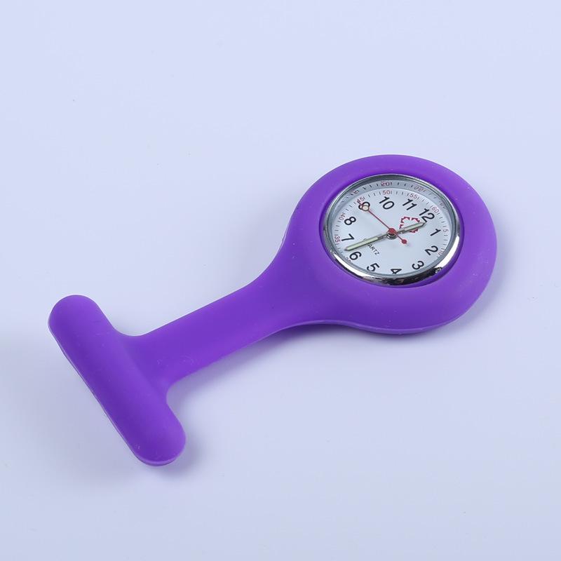 Korean Style Silicone Nurse Clip-on Pocket Watch: Cute, Simple, Waterproof Brooch for Female Students and Doctors.
