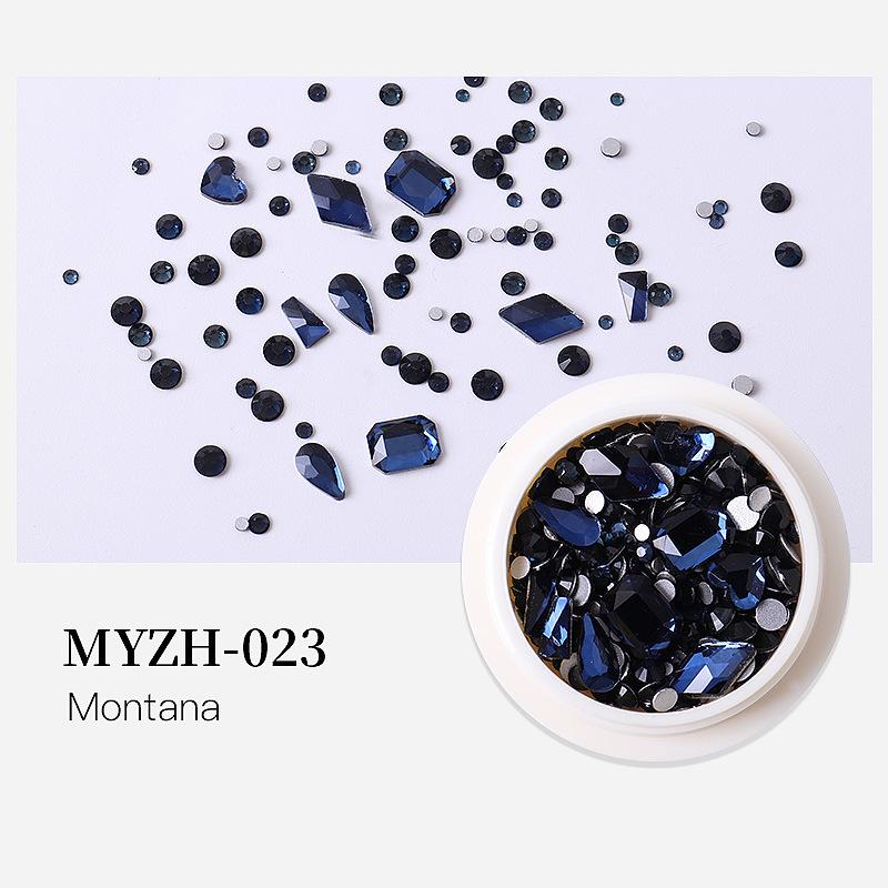 Round Box Nail Art Jewelry Glass Round Diamond Special-Shaped Diamond Flat Bottom Diamond Nail Art Diamond Jewelry Mixed