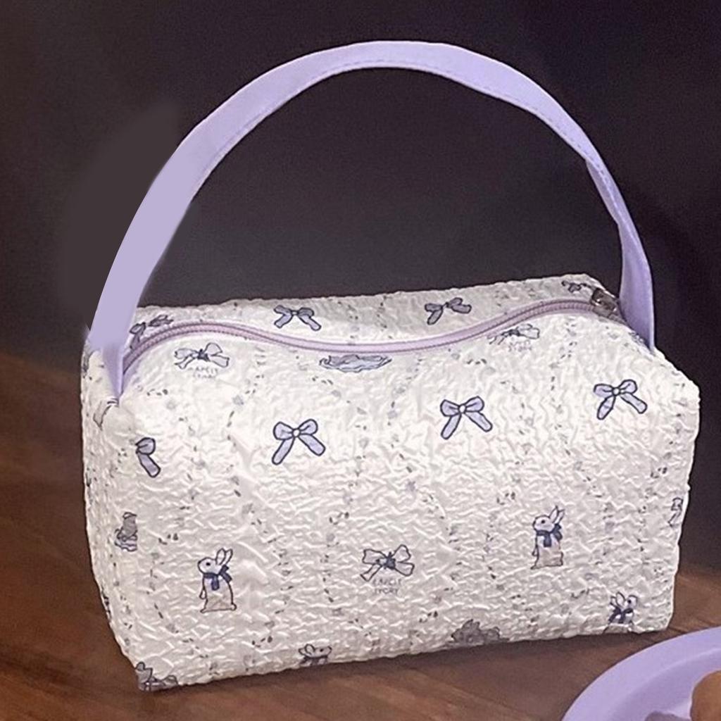 Spacious Bubble Foam Cosmetic Organizer Makeup Pouch with Handle Storage Bag For Travel Essential And Daily Use