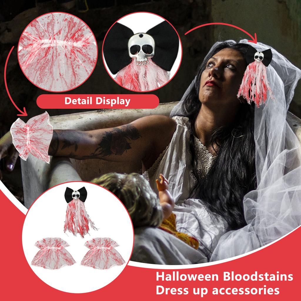 Halloween Bridal Headdress Retro Rose Gothic Dark Lace Bracelet Bride Suit Funny Dress