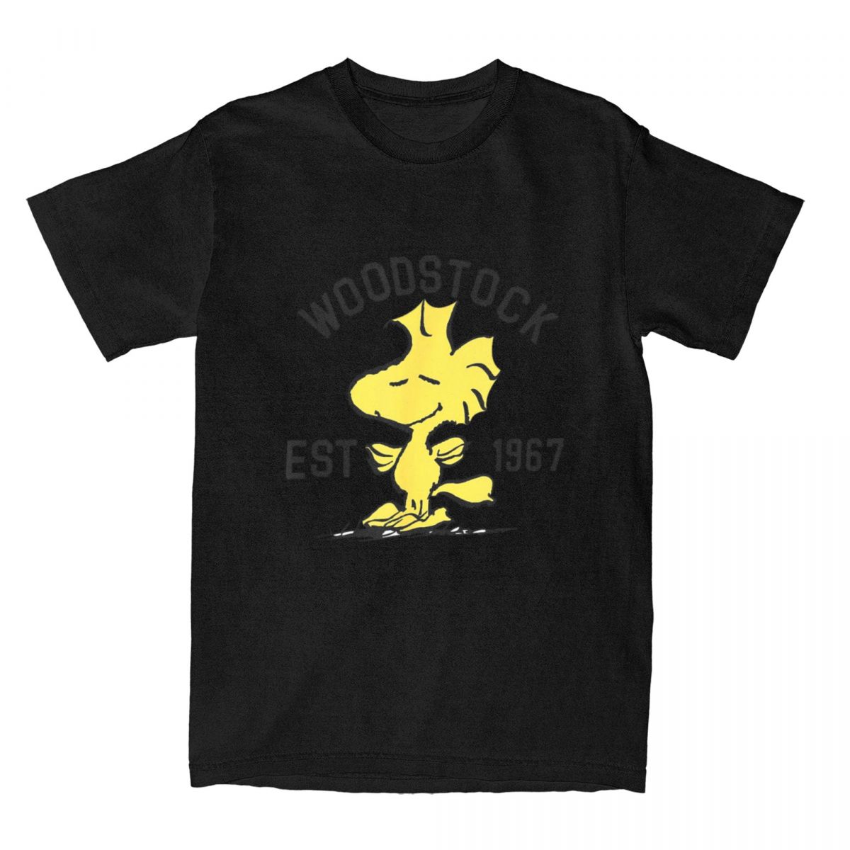 Comfortable season Woodstock Heren Dames T-shirt Casual T-shirt Korte Mouw O-Hals T-shirts Katoenen Kleding XXXL zwart