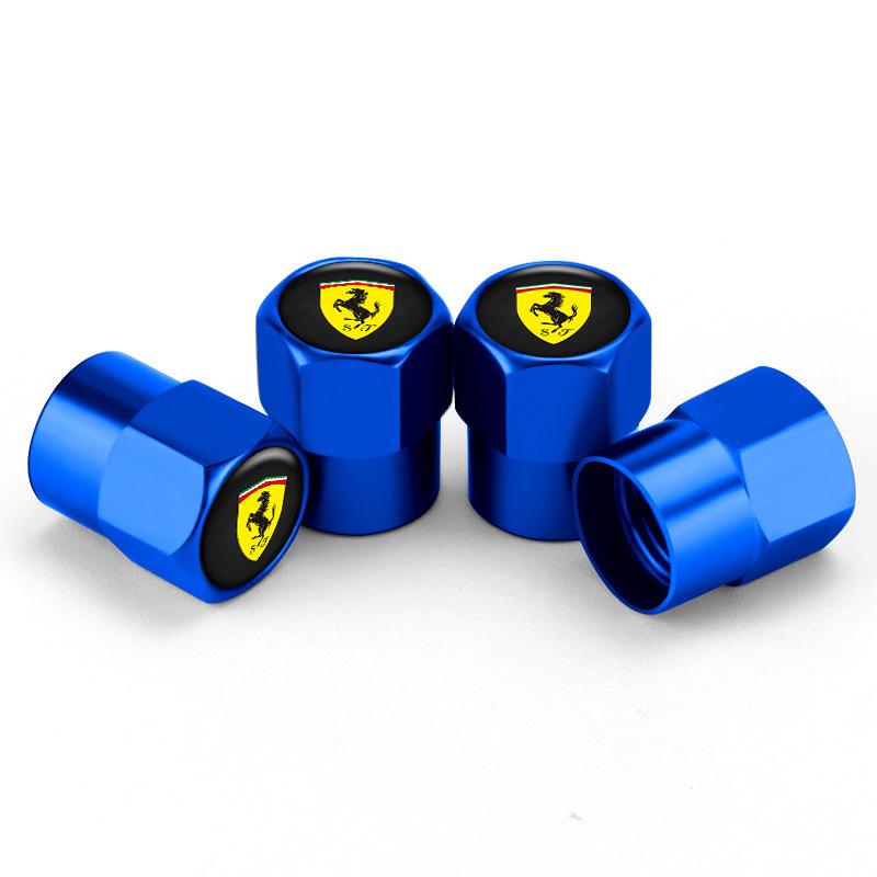 

4Pcs Car Wheel Tire Valve Caps Stem Cover for Ferrari F430 Stradale Roma 488 Spider SF90 Portofino F8 Superfast Auto Accessories