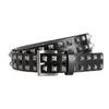 Punk Alloy Rivet Leather Belt Women's Square Bead Pyramid Decorative Women's Belt Hip Hop Jeans Belt