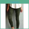 Womens Casual Slim High Elastic Pencil Long Pants Leggings In Vibrant Blue Green And Classic Black
