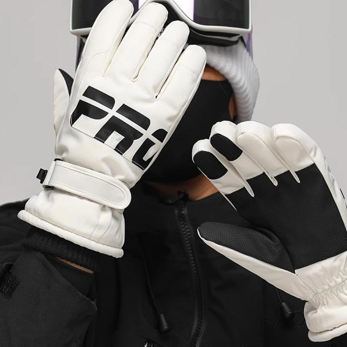 Mountaineering and Skiing Gloves Winter Anti Cold and Anti Slip Gloves with Thick Velvet Warm Riding Gloves Electric Bike Touch Screen Cotton Gloves