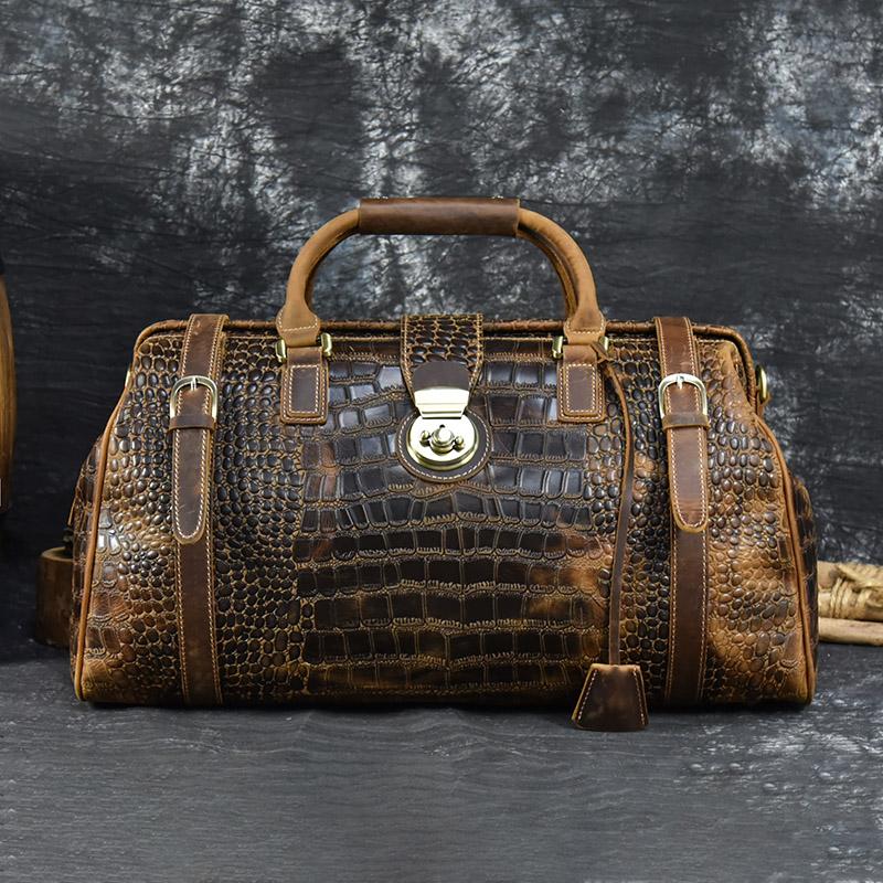 

Newsbirds Leather Weekender Bag For Man Vintage Cow Leather Travel Luggage bag leather crossbody shoulder bag travelling handbag