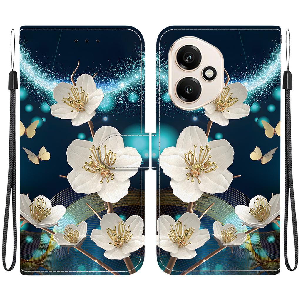 For Honor 400 5G (Global) Case Pattern Printing Leather Flip Wallet Phone Cover with Lanyard