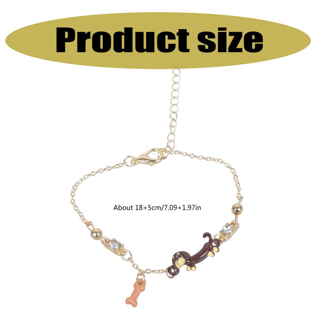 Handmade Dachshund Charm Bracelet Playful Dachshund Dog Bracelet Accessory Elegant Wrist Chain Charm for Pet Fans