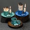 1 шт. Керамічний набір для пахощів - Багатофункціональний домашній декор, 4-в-1 підставка для пахощів та шавлії, тримач для пало санто та свічок
