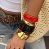 2026 Irregular Mixed Color Resin Bangles Bracelets for Women Punk Geometric Metal Bracelet Fashion Accessories Jewelry