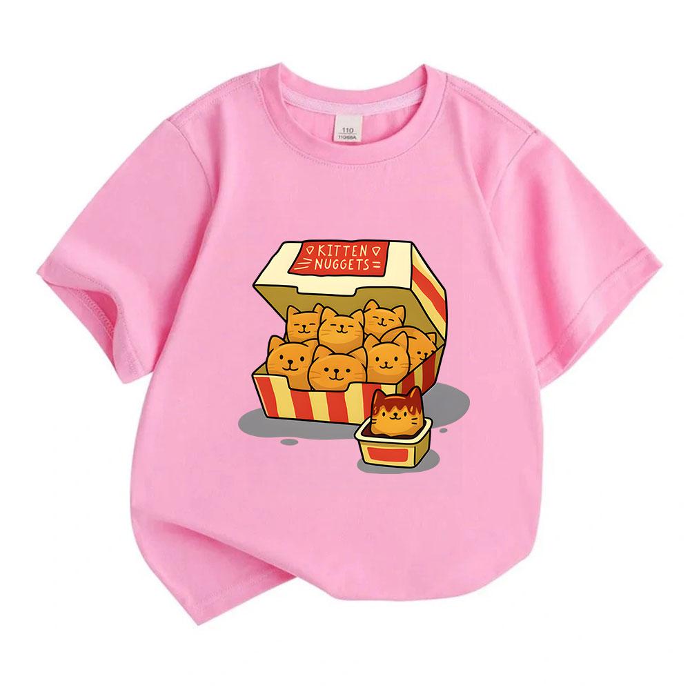 Kids Boys Girls 100% Cotton Crew Neck Short Sleeve T-Shirt,
