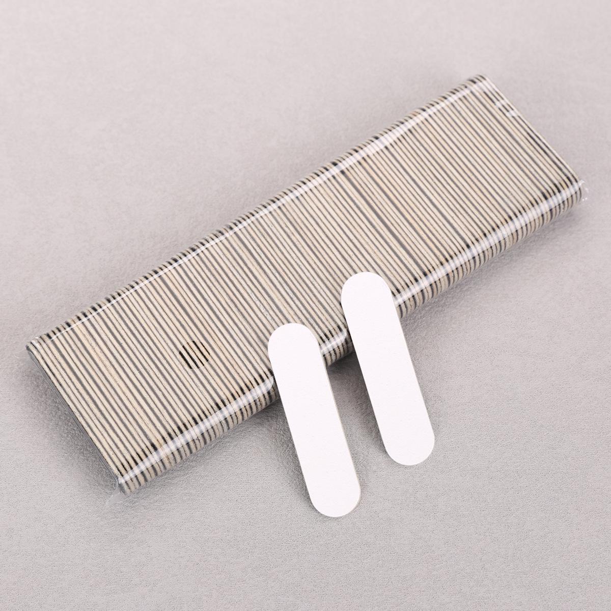 100pcs Solid Color Mini Wood Nail File Set - Ultra-Thin Sanding and Shaping Strips