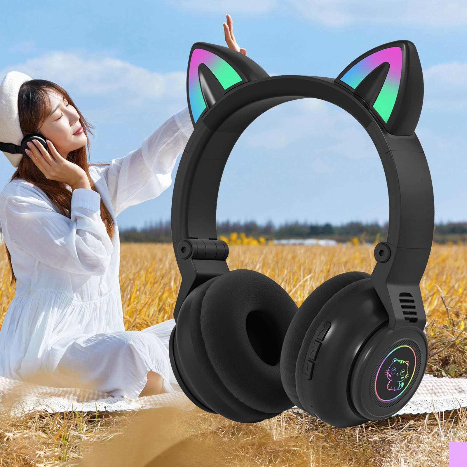 

Folulus GM26 Cat Ear Wireless 5.0 Светящаяся компьютерная игровая гарнитура Bluetooth-гарнитура