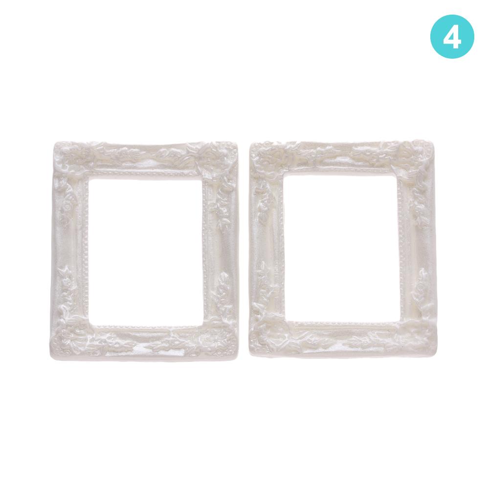 2Pcs 1/12 Mini Resin Photo Frame Dollhouse Miniature Accessories Simulation Furniture Model Toy for Children Doll House Decor