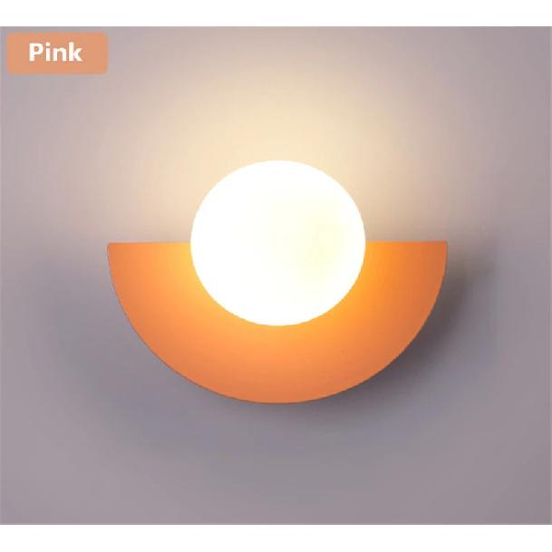 

Background Home Decoration Wall Lamps Plastic Ball Lampshade G9 Bulb Round Sconce Light LED Bedroom Corridor Night Sconce Lustre Warm White (2700-3500K) рожевий