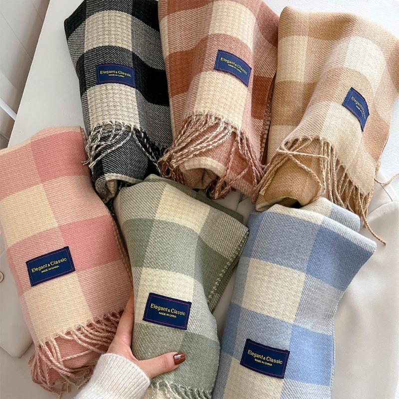 Autumn and winter new cashmere scarf style sub-scarf women's high-end sense men's and women's shawl couple's warm scarf