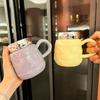 Ins Goggle Mug with Lid Household Drinking Cup Light Luxury Ceramic Cup High Appearance Design Coffee Cup