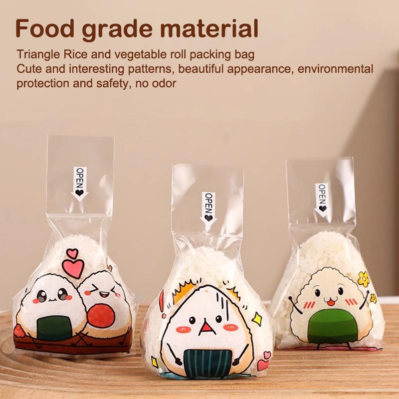 50/100Pcs Japenese Triangle Rice Ball Disposable Packaging Bag Nori Onigiri Sushi Bag Sushi Making Mold Bento Accessories