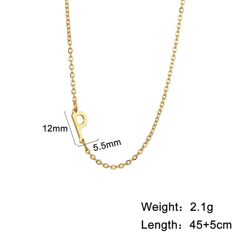 A-Z Letter Choker Necklace Personalized Alphabet Side Pendant Jewelry Gift for Birthday and Fashion Accessories