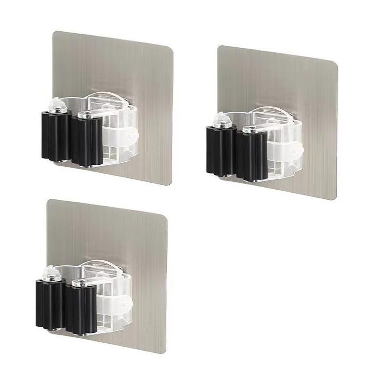 Multipurpose Powerful Mop Clip with No Punching Waterproof and Traceless Mop Hook Wall Mounted Broom Clip Kitchen Broom